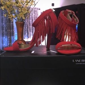 A pair of Lane Bryant Pia fringe heels